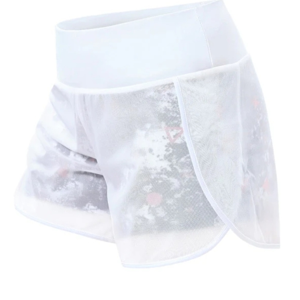 Women's Mesh‎ 2 Layer White Athletic Shorts